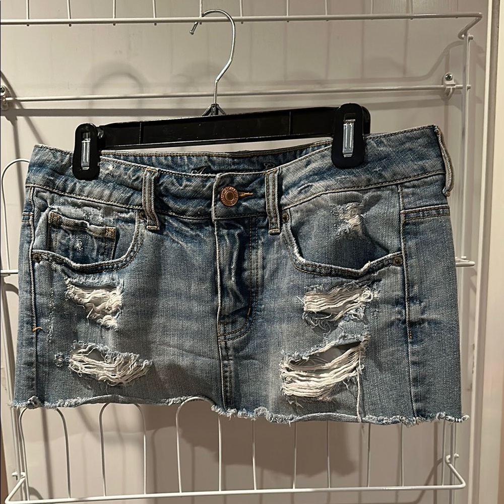 American Eagle Blue Casual Mini Skirt